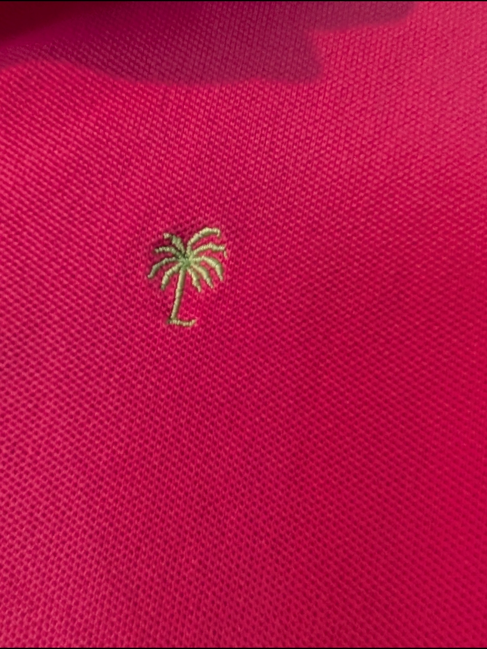 Lilly Pulitzer Pink Pima Cotton Stretch Polo Shirt with Palm Logo - Picture 2 of 3